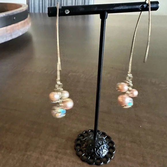 Cache Golden Rhinestone Earrings - Picture 5 of 6